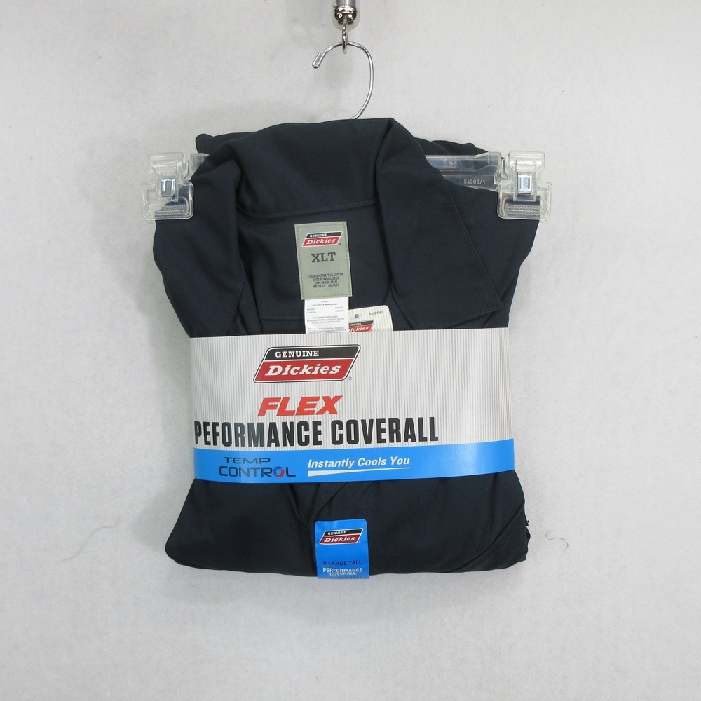 Dickies Men's Flex Performance Coverall Jumpsuit Temp Control Navy Blue XLT New